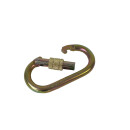 Oval locking carabiner made of steel. - Minimum breaking load : 25 kN. ce - certified.