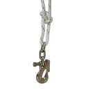Parallel hook 7 mm with safety latch and 3 chain links. -...