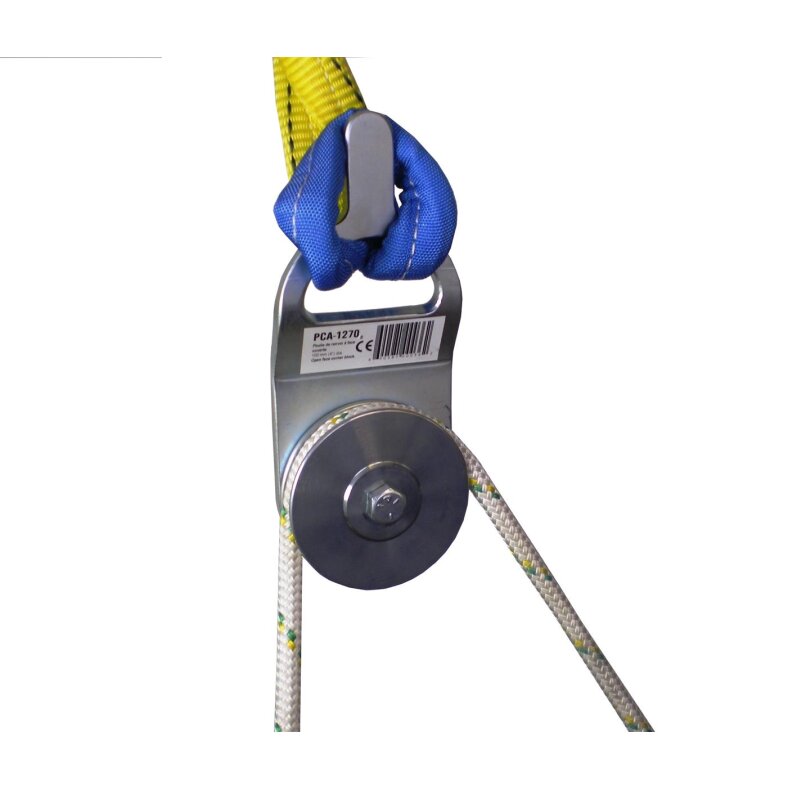 Selbstauslsende Umlenkrolle. 1 Rolle mit 100 mm Durchmesser. (Kann mit PCA-1291 verwendet werden). Grenzlast 20kN (4400lb)