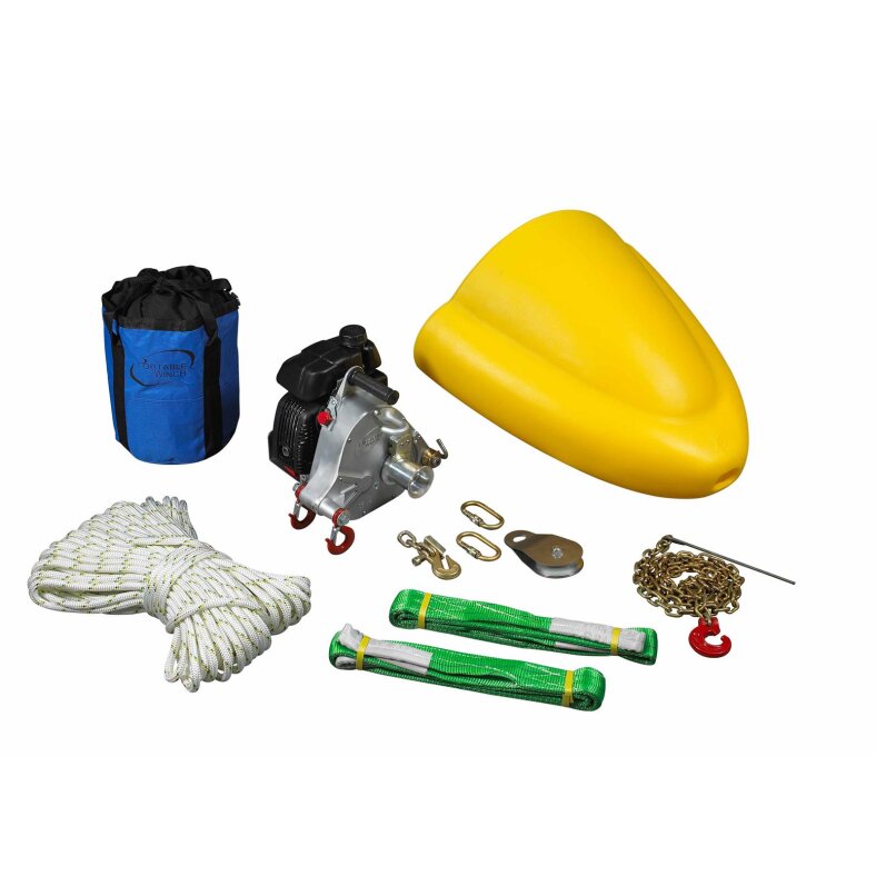 Portable Winch Zugwinde mit Benzinantrieb PCW5000 - SORTIMENT FORSTWIRTSCHAFT  bestehend aus PCW5000, PCA-1215M, PCA-1255, PCA-1259, PCA-1274, PCA-1276, PCA-1282, PCA-1290, PCA-1295