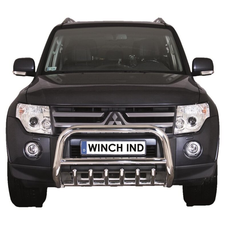 Frontschutzbgel mit Grill Mitsubishi Pajero (2007-2014) poliert