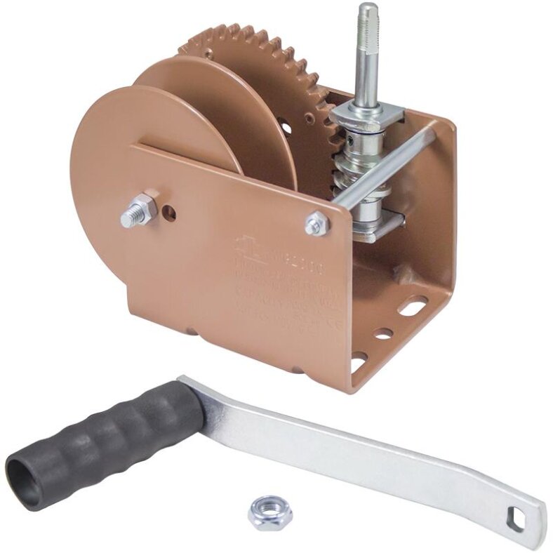 tec worm gear winch without automatic brake 900 kg Split drum
