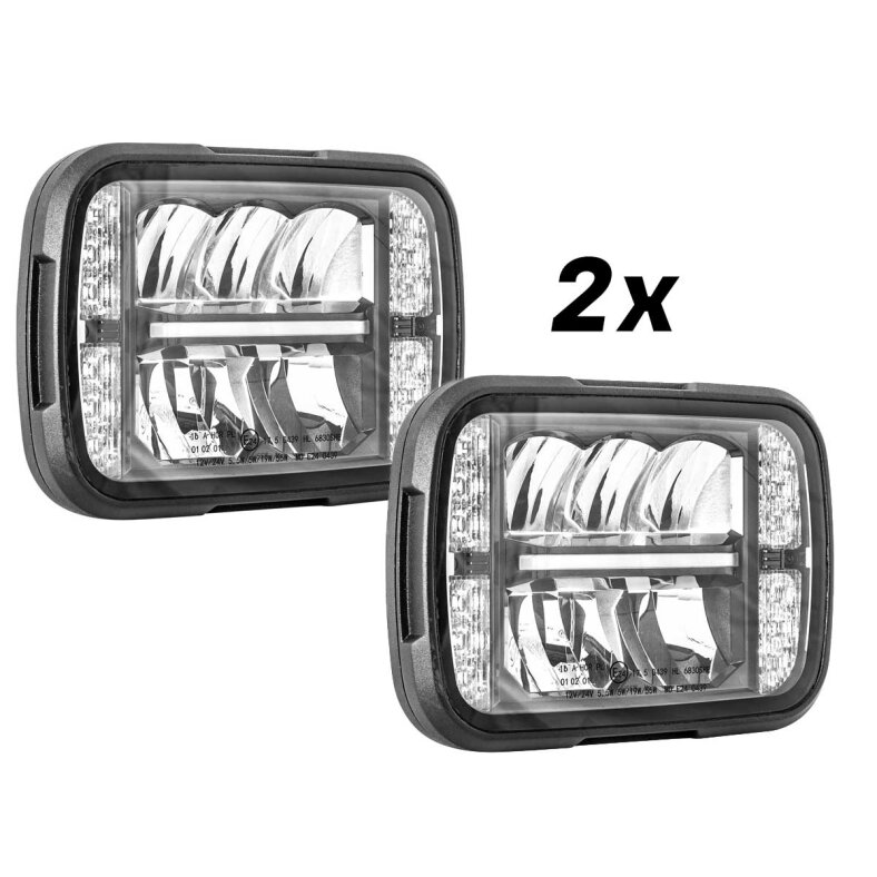 2x Schneepflug LED Scheinwerfer mit Blinker