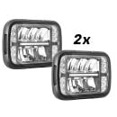 2x snow plow led headlights with turn signals