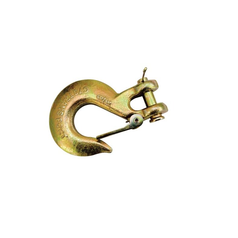 Removable steel hook with release bolt and safety latch 1/4"