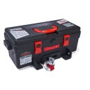 trojan portable electric winch 4000lb synthetic rope 12v