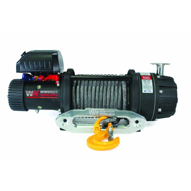 Warrior Severe Duty Winch electric winch t1000 22000 9.9 t 12 v plastic rope waterproof to ip68