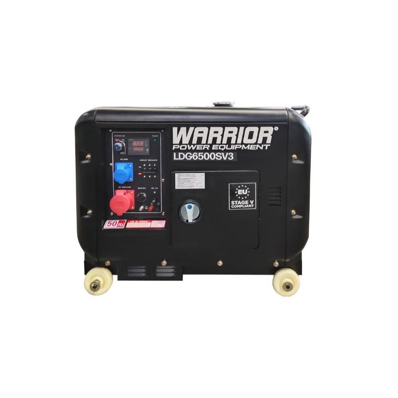 warrior 6.25 kVa silent diesel generator emergency generator power 400v 230v eu5