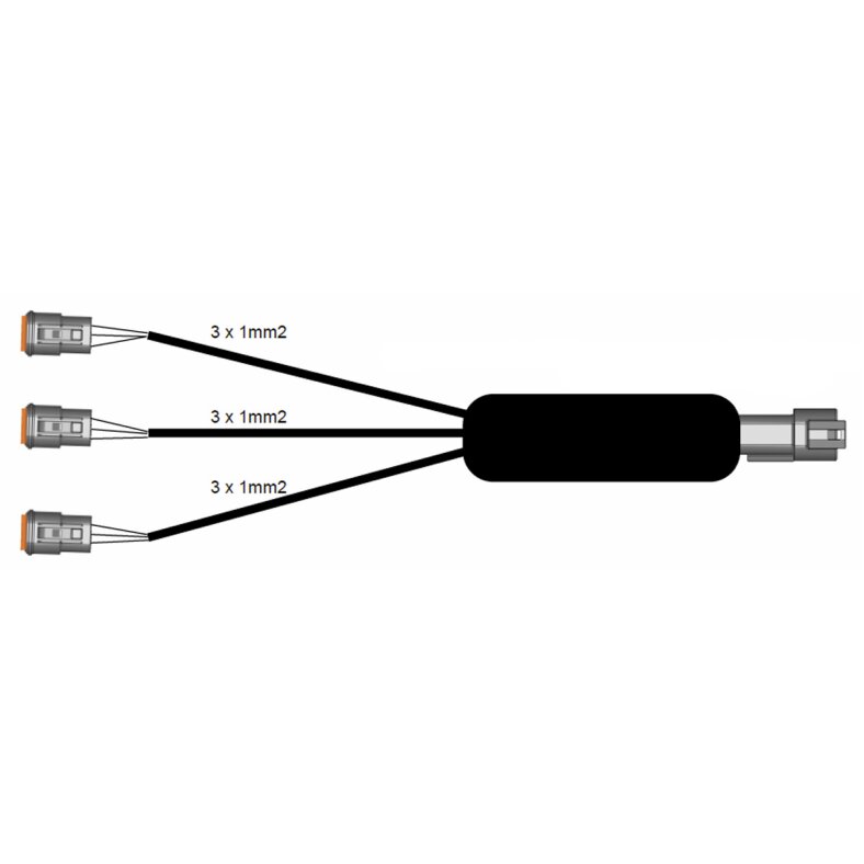 3-way distribution cable X-Type driving lamp