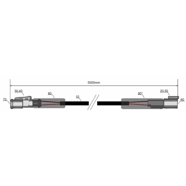 LED Harness Elongiation 5m DT -50W