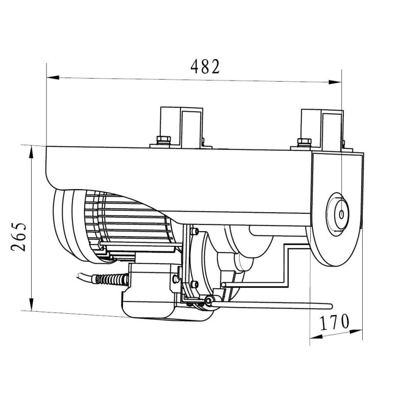 Professional hoist 500/999 kg 230 V wire rope hoist winch hoist crane with wireless remote