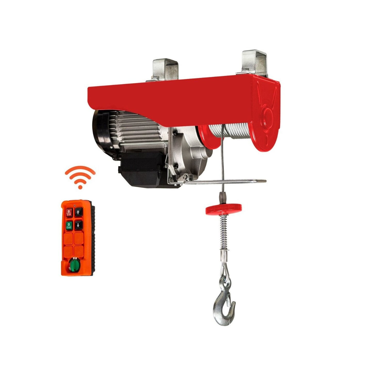 Produktbild von TEENO Elektrische Seilwinde 400-800 Kg – 1200 W, 20 M Hubhöhe, Inkl. Fernbedienung & Not-Stopp – Für Garage, Werkstatt & Lager