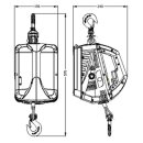 Mobile battery cable winch with radio remote control 450kg 4.6m