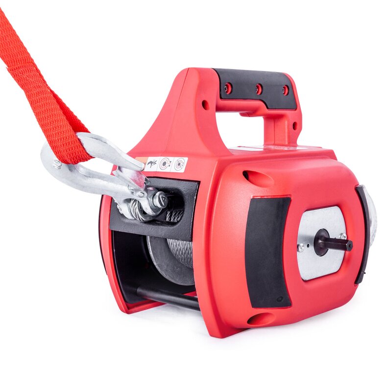 Lonsge Portable Drill Winch, Rotate The Hook 360 Degrees, Red Handheld  Drill Winch/Hoist of 750 LB Capacity with 40 Foot Alloy Wire Rope for  Lifting 