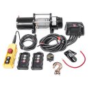 Electric hoisting winch steel cable with radio remote control 300kg 24v