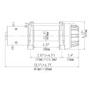 Electric hoisting winch steel cable with radio remote control 600kg 12v