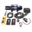 Electric hoisting winch plastic rope with radio remote control 600kg 24v