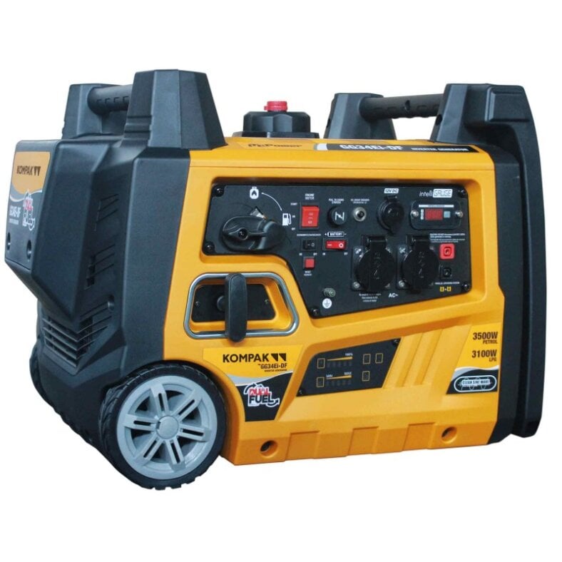 KOMPAK Dual Fuel Inverter Gas Benzin 3500 Watt Stromaggregat 230V