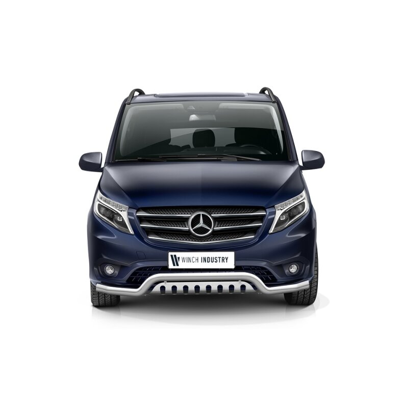 Spoilerschutz,Frontschutzbügel mit Blech - Mercedes Vito (2020-) poliert