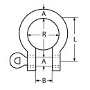 5er Pack Edelstahl rostfrei Niro Schäkel rund, geschweift 2,8 t 12 mm M12