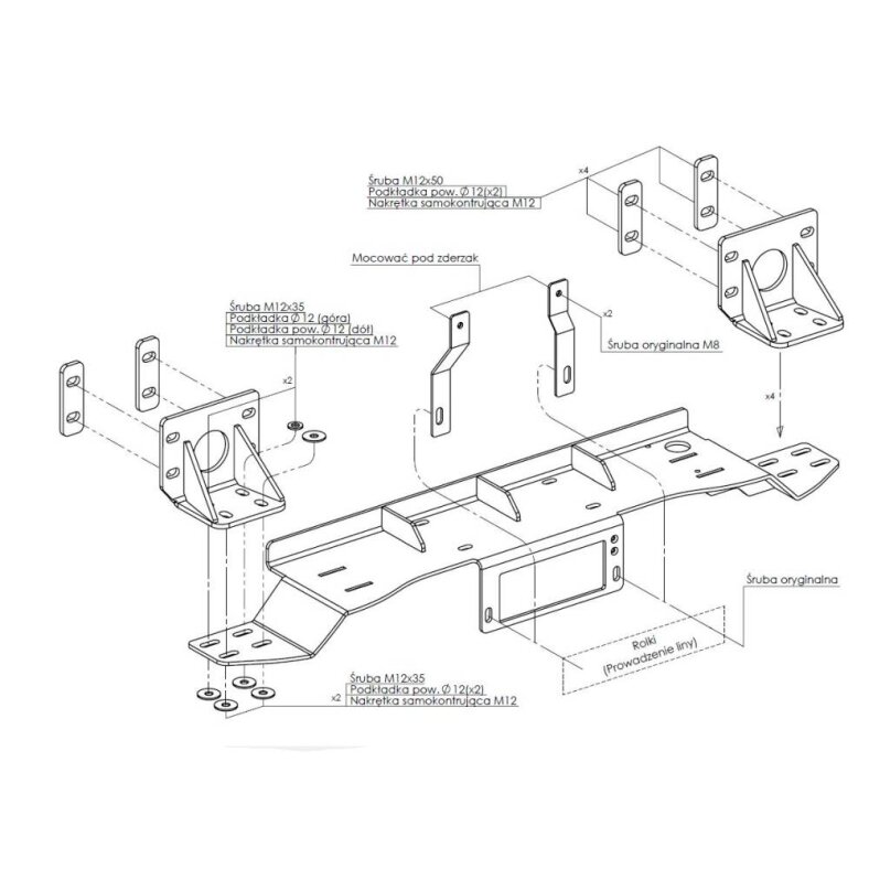 Winch attachment kit Ford Transit 2019-