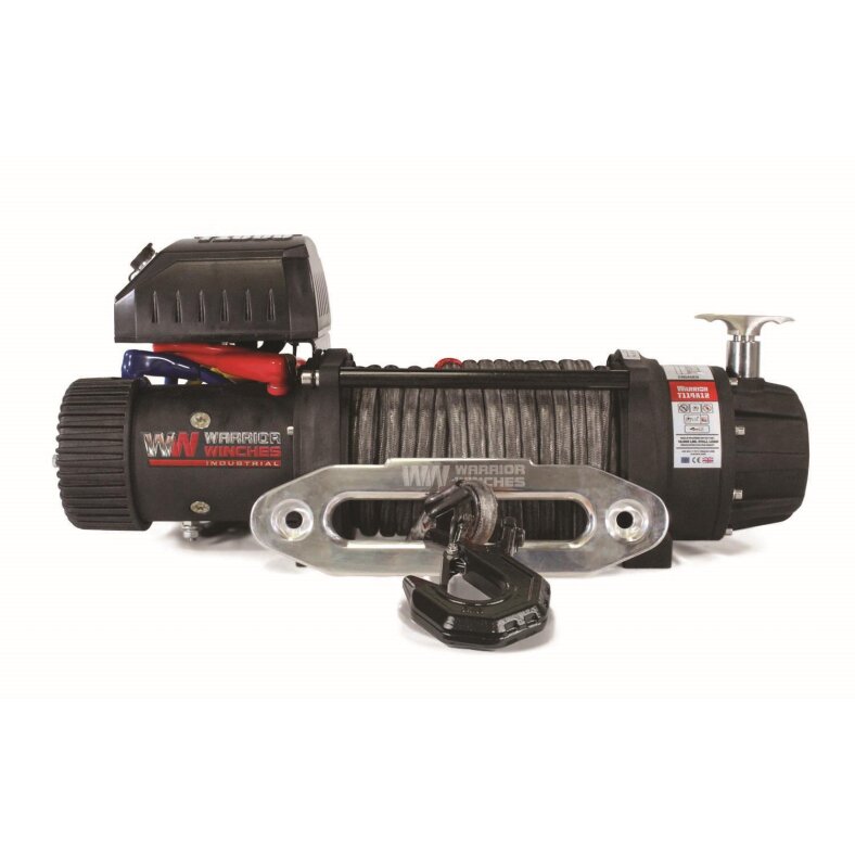 Elektrische Seilwinde Warrior Severe Duty Winch T1000 14500 6,5 t 24 V Kunststoffseil wasserdicht nach IP68