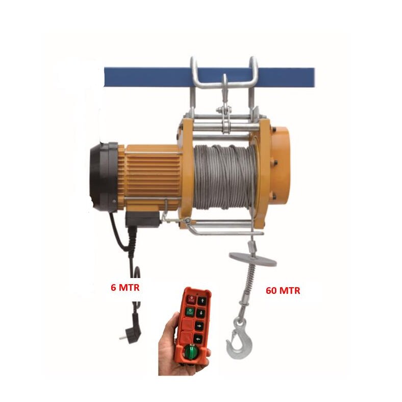 Elektrische Seilwinde 230 V 250kg 60m mit Funk