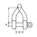 pack of 5 stainless steel stainless steel shackle round, turned 5.4 t 10 mm m10