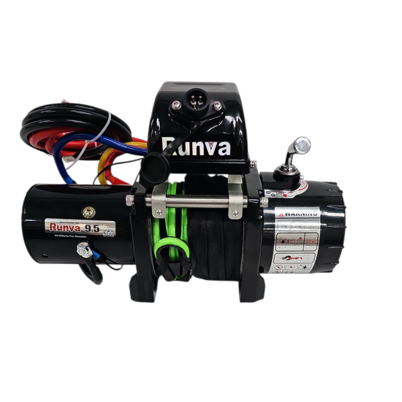 Elektrische Seilwinde RUNVA 9500 Short Drum 4,3 t 12 V Kunststoffseil