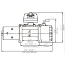 Electric winch runva 9500 Short Drum 4.3 t 12 v plastic rope