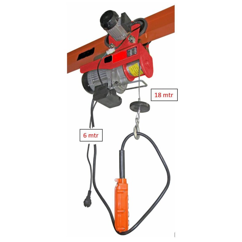 Elektrische Seilwinde mit Laufkatze Trolley 500kg 990kg 230V mit Kabel