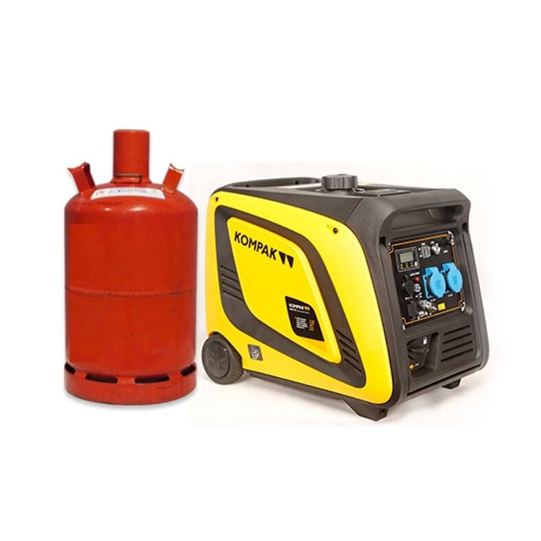 KOMPAK Dual Fuel Inverter Gas Benzin 3900 Watt Stromaggregat 230V