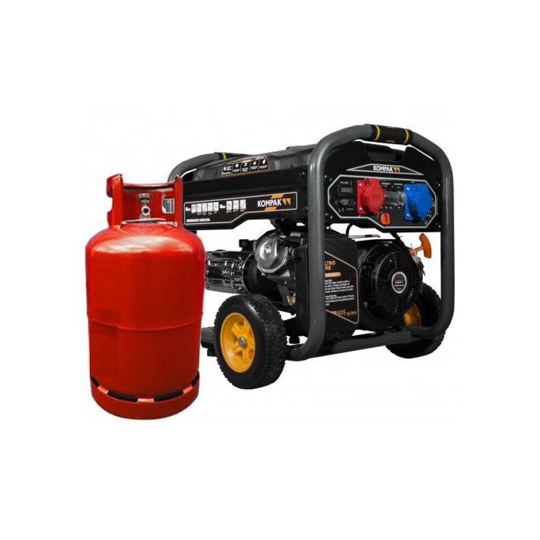 KOMPAK Dual Fuel Gas Benzin 10kVA Stromaggregat 230V/400V