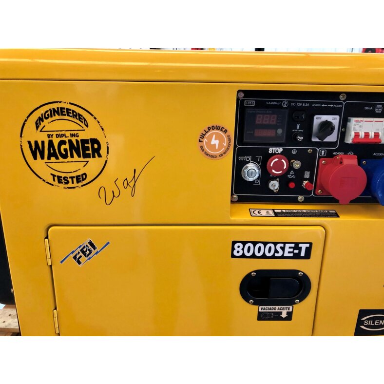 KOMPAK WAGNER-Edition Diesel Stromaggregat Full Power 8 KVA KW8000SE-T 230V/400V