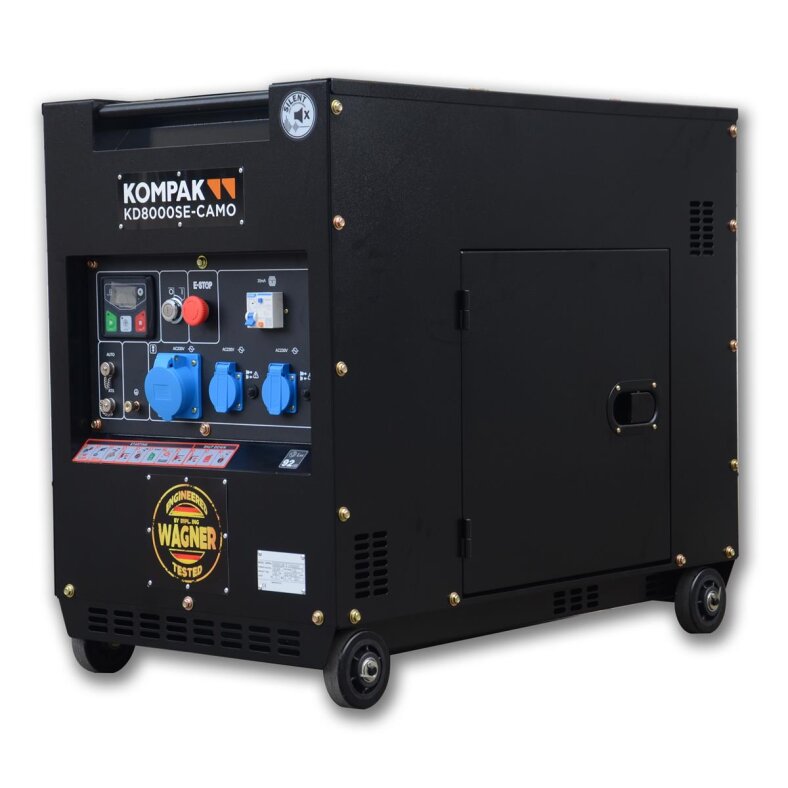 kompak diesel generator 6,5 kW kd8000se-b 230v 25l tank incl. maintenance kit sp-kitman-d400