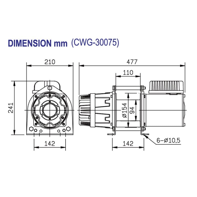 ComeUp CWG30075 hoisting winch cable winch hoist 300kg 230v