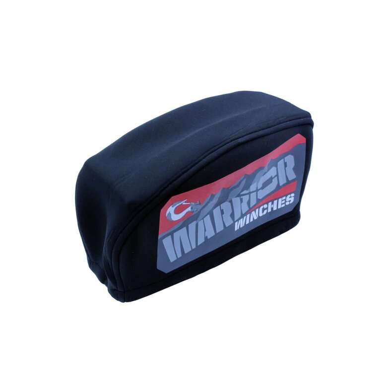 Winch cover Quad/ATV Warrior logo black neoprene with elastic rubber band