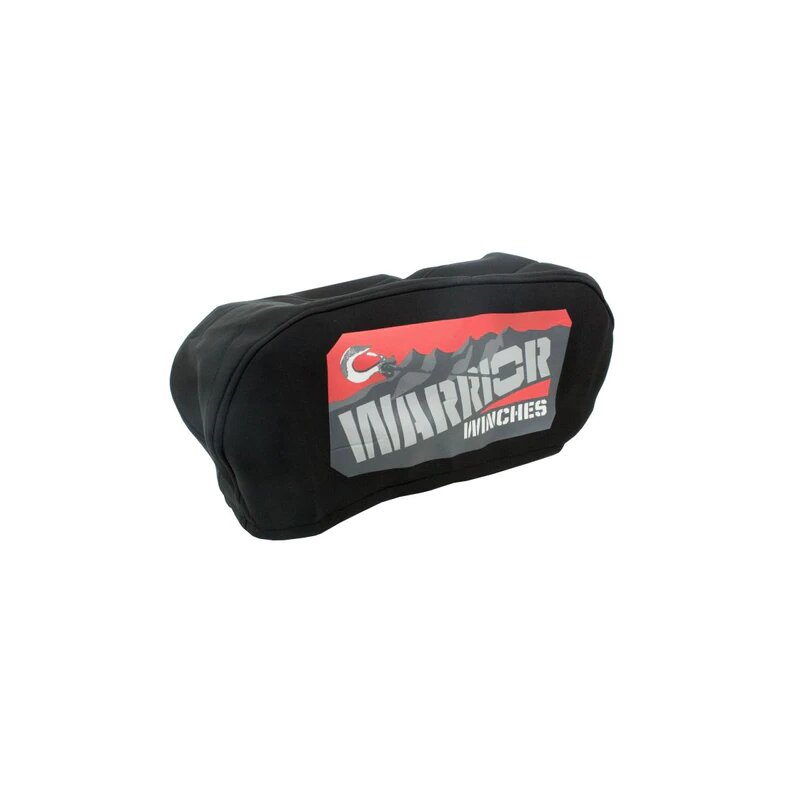 Winch cover Warrior logo black neoprene with elastic rubber band