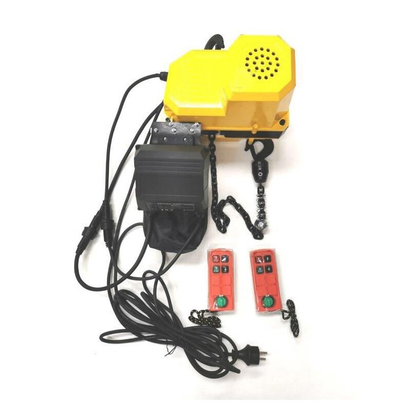 Electric chain hoist with radio remote control 10m 300kg 230v