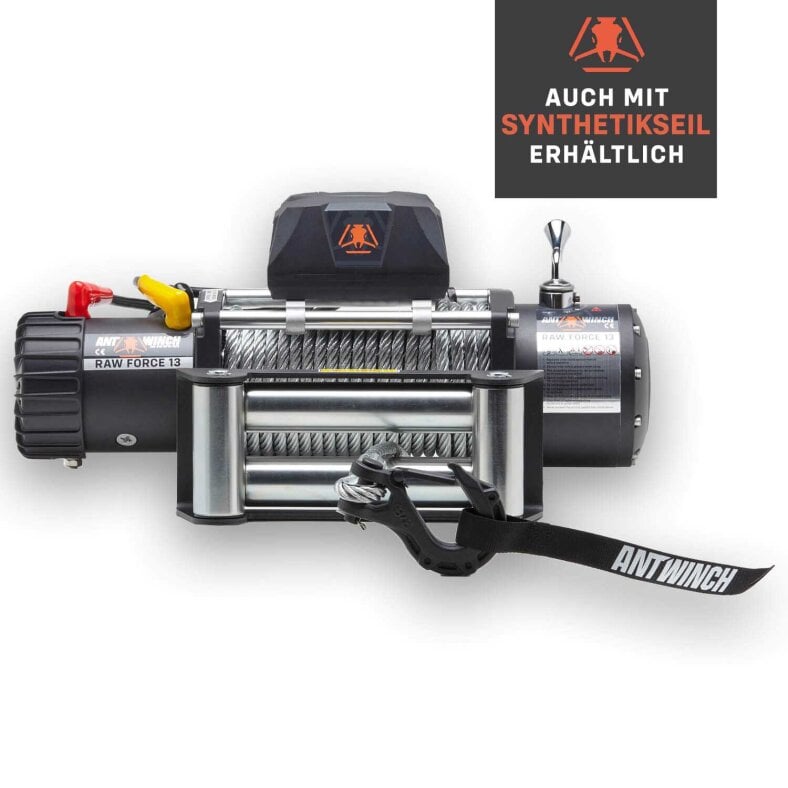 Electric Winch ANTWINCH RAW FORCE 13 Steel Cable 13,500 LB 6.1 t 12 V