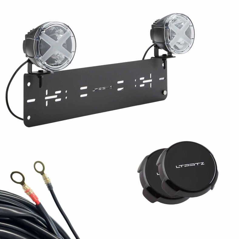 Bundle Deal: License Plate Holder + 2x X-Type 5 Inch + Wiring Kit + Cover Caps