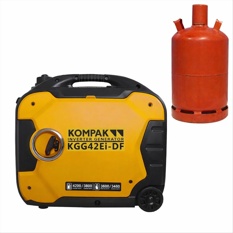 kompak dual fuel inverter lpg petrol 4200 watt generator 230v