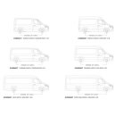 Mercedes-Benz Sprinter 170in / L3 / LWB mit OEM Schienen (2006 - Heute) Slimline II Dachträger Kit / Hoch
