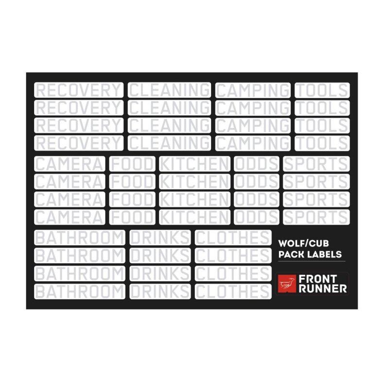 Front Runner Wolf Pack Pro and Cub Box Organisation Labels