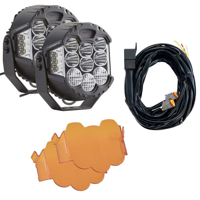 Value Set: 2x RAVE-X 7 inch WHITE + Wiring Harness + AMBER Covers