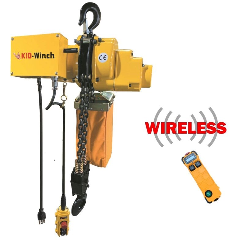 KIOWINCH CHW 500 kg Kettenzug 10m mit Kabel- und Funkfernbedienung 230V