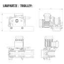 ANTWINCH Elektrischer Hebezug mit Laufkatze inkl. Funkfernbedienung 230V 500/990kg
