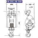 KIOWINCH KS-300 Bauseilzug mit Funkfernbedienung 300kg 14m/min 230V