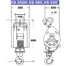 KIOWINCH KS-300HS Bauseilzug mit Funkfernbedienung Highspeed 300kg 30m/min 40m 230V
