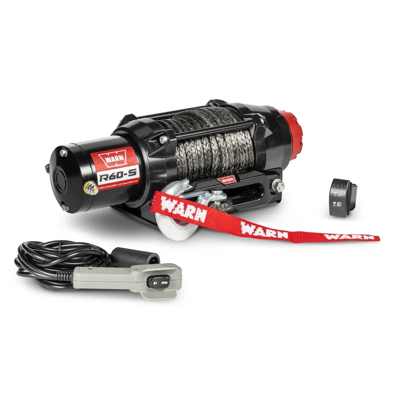 WARN Seilwinde R60 6000LB 2,7 t Kunststoffseil 12V 15m x 6,3mm